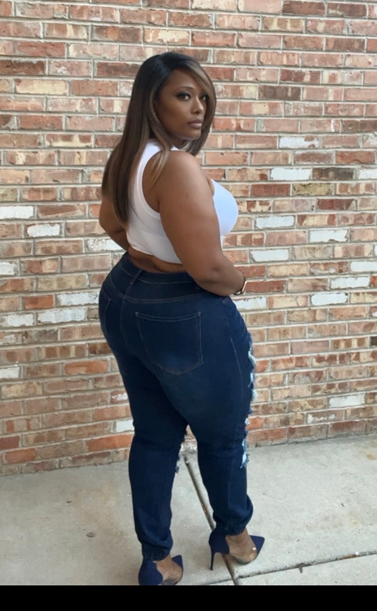 Denim Distress Joggers