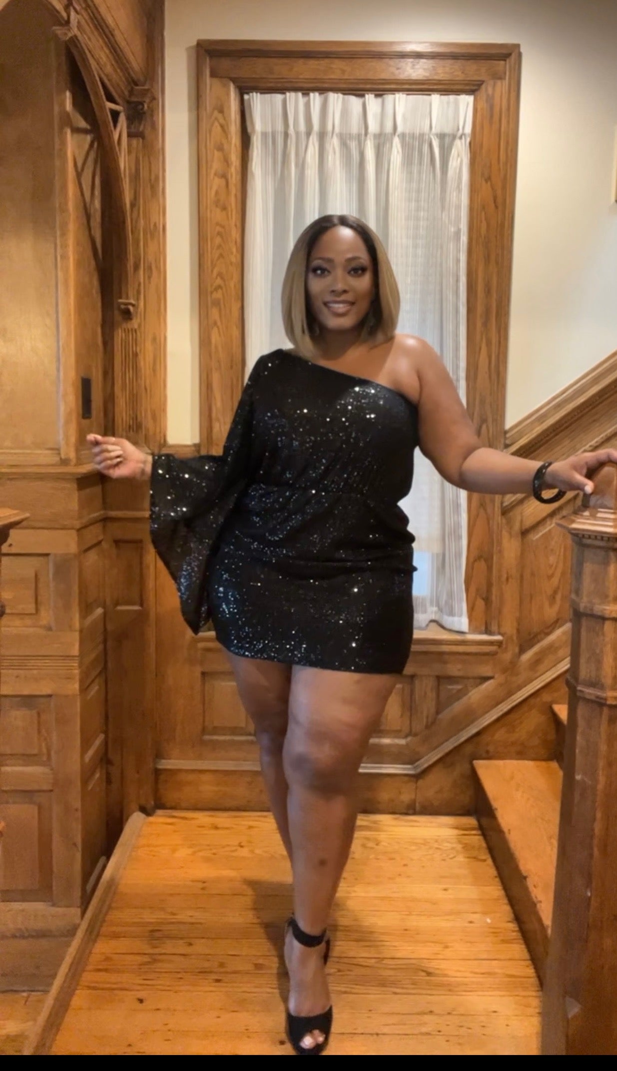 Grammy Plus-Size One-Shoulder Dress”