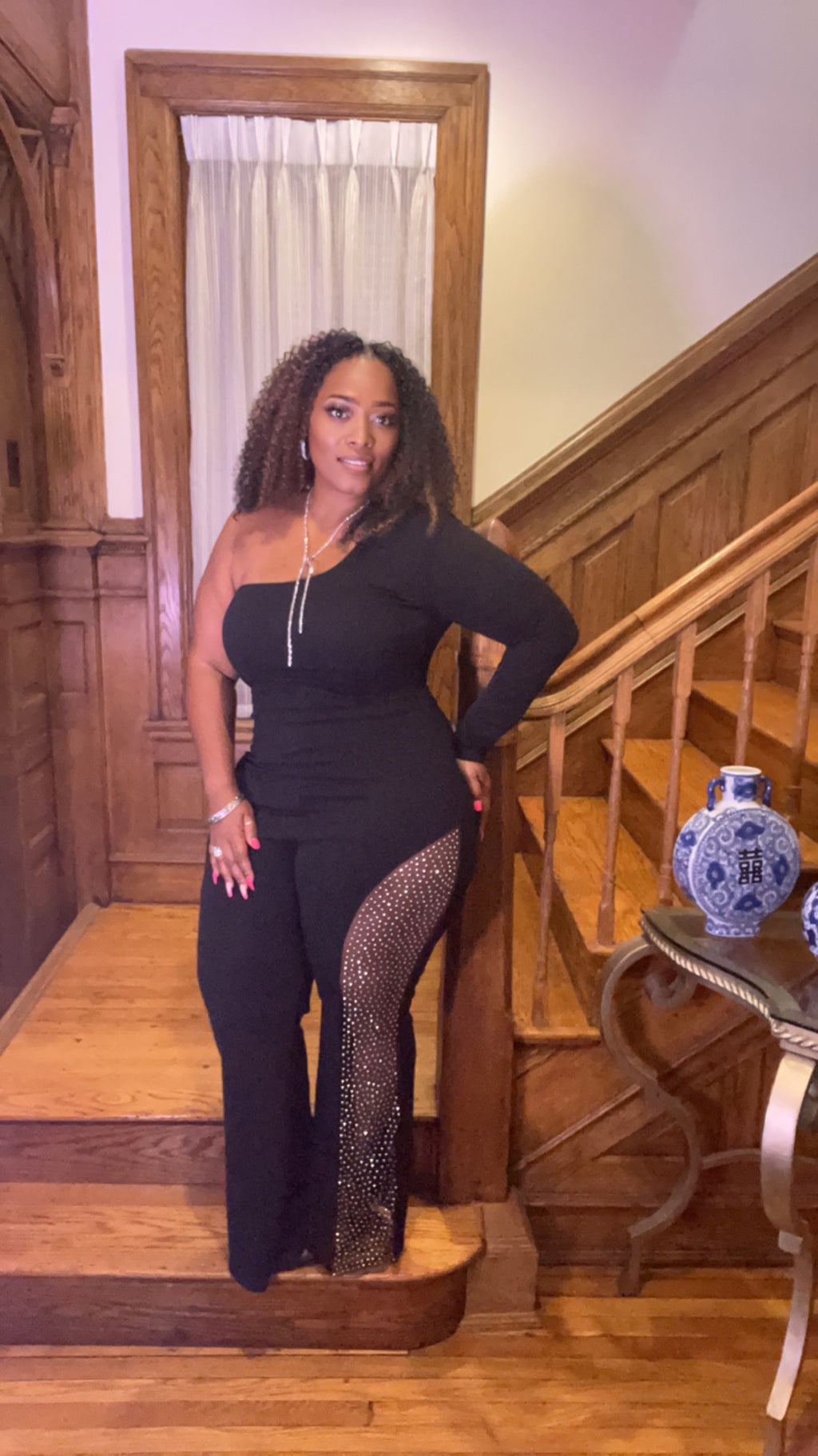 Luxury Black Plus-size Jumpsuit