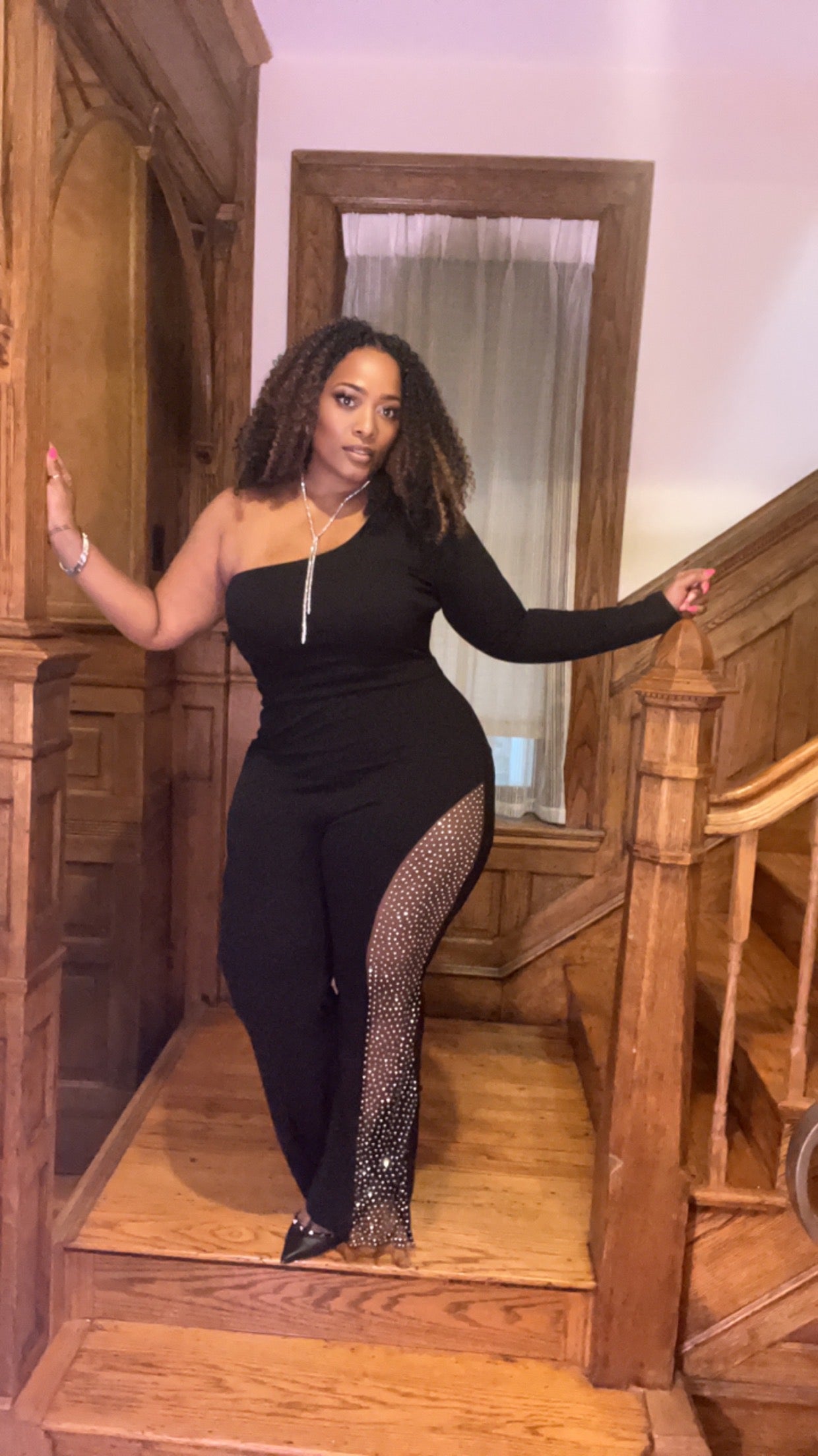 Luxury Black Plus-size Jumpsuit