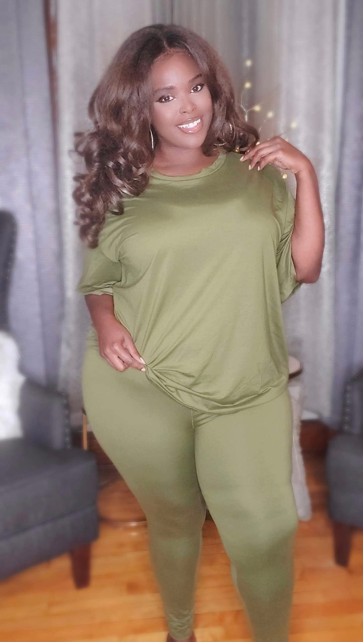 Sophia Plus-sized  Lounge Set
