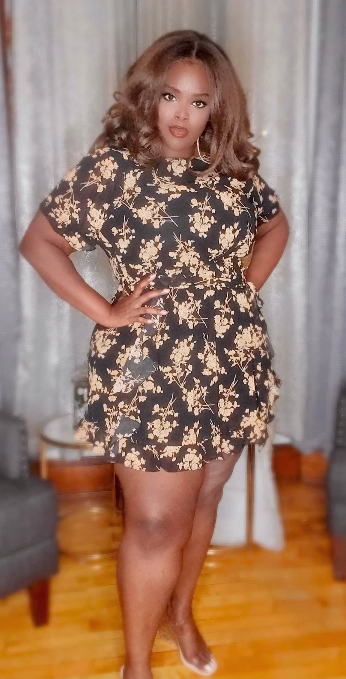 Fall For Fall Plus-Size Flounce Dress