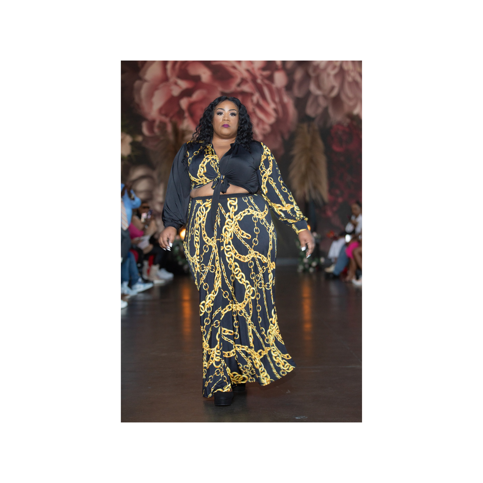 Queen Vibe Plus-sIzed two piece Crop skirt Set
