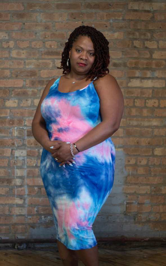 Summer Tye-Dye Strappy Dress
